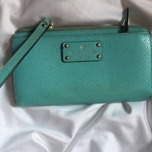 Kate Spade wristlet, turquoise